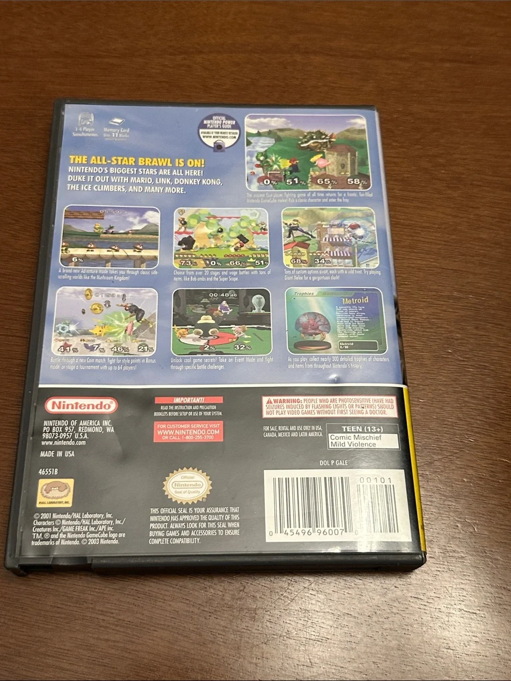 Nintendo GameCube Super Smash Bros. Melee Complete Case Manual & Game